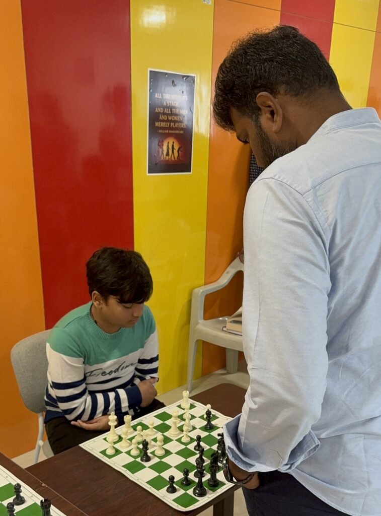 child building focus through the game of chess